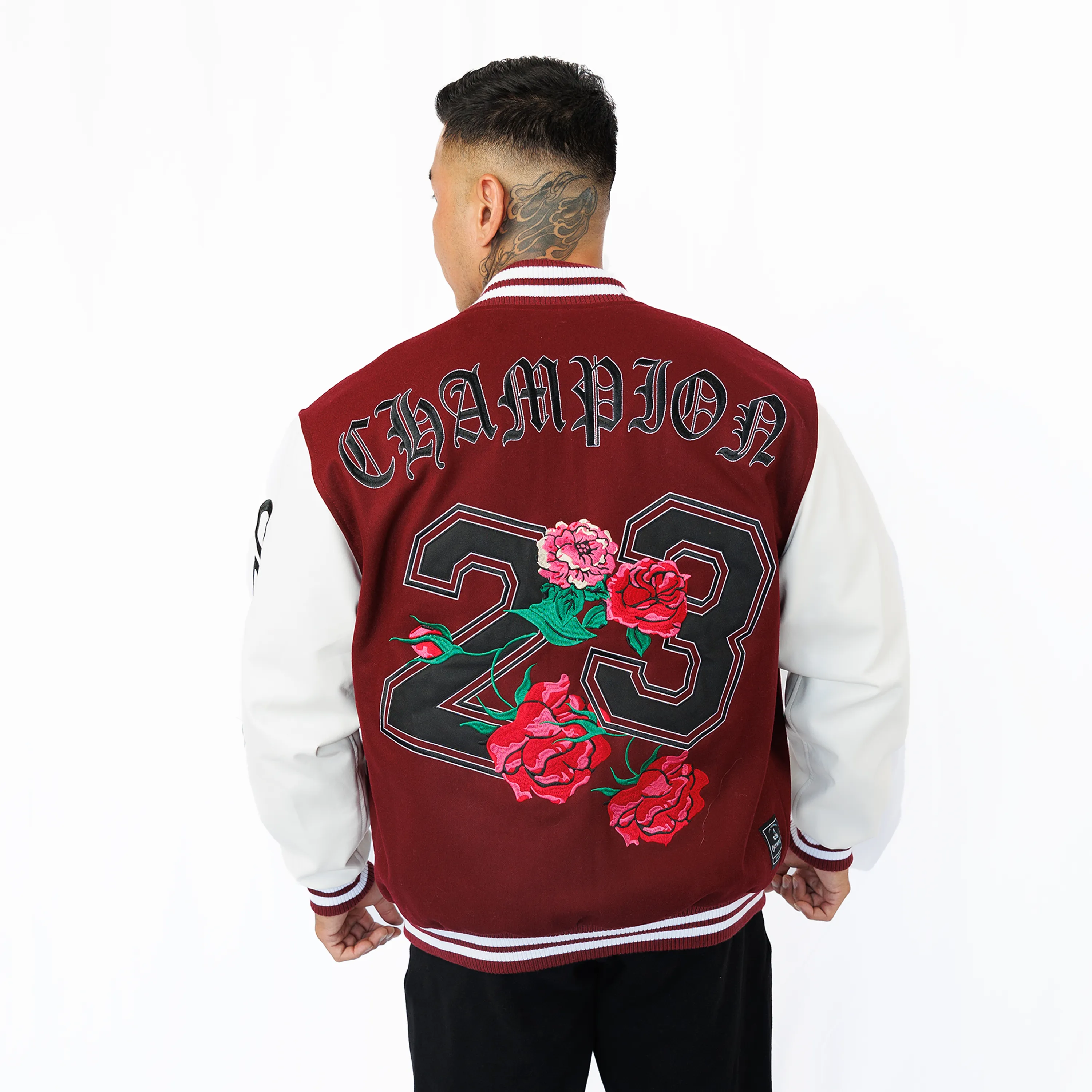 OIympia Red Velvet Roses Varsity Jacket