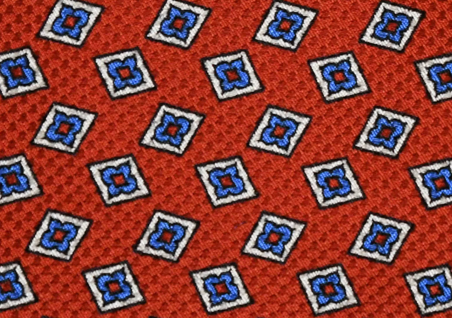 Orange-Red Diamond Printed Jacquard Woven Tie