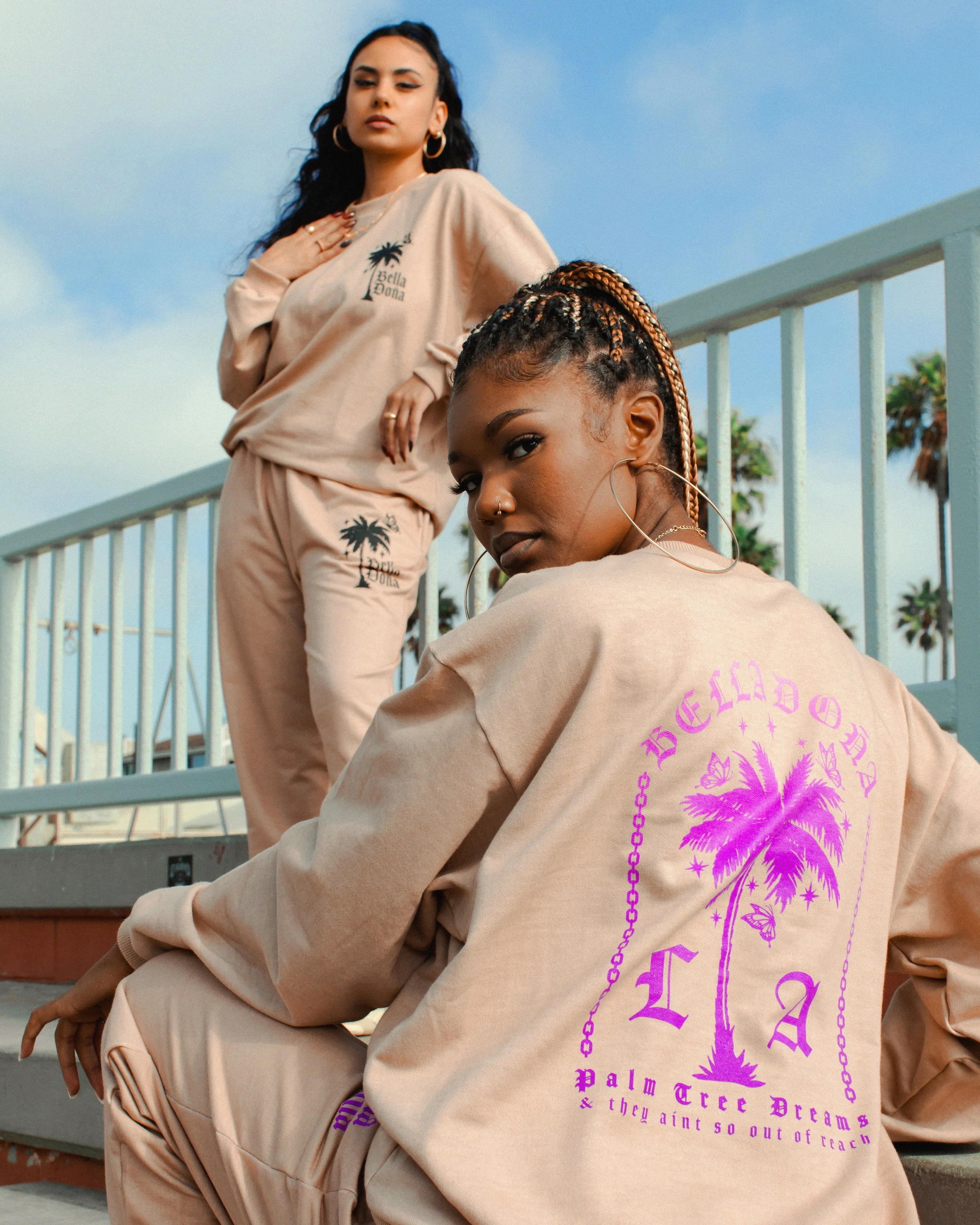 Palm Tree Dreams Sweats - Black