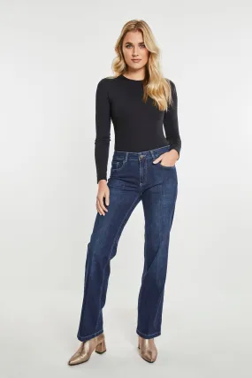 Para Mi Bobby Dark Blue Straight Leg Jeans