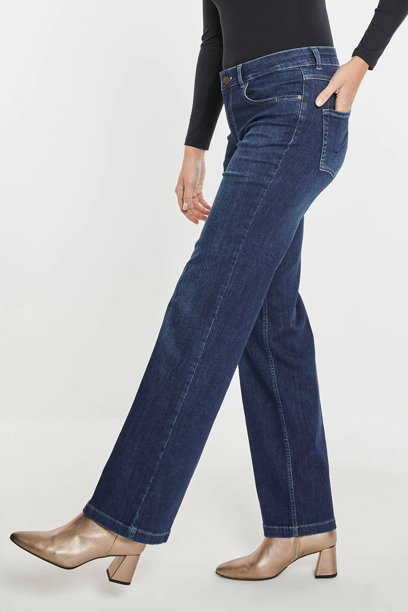 Para Mi Bobby Dark Blue Straight Leg Jeans