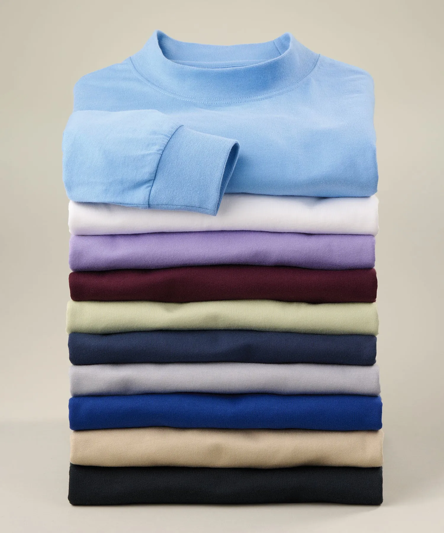 Pima Cotton Mock Neck Pullover