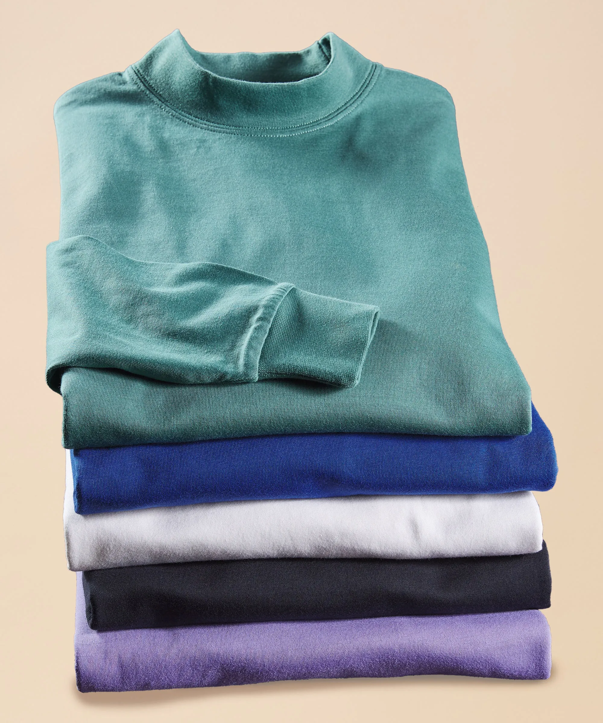 Pima Cotton Mock Neck Pullover