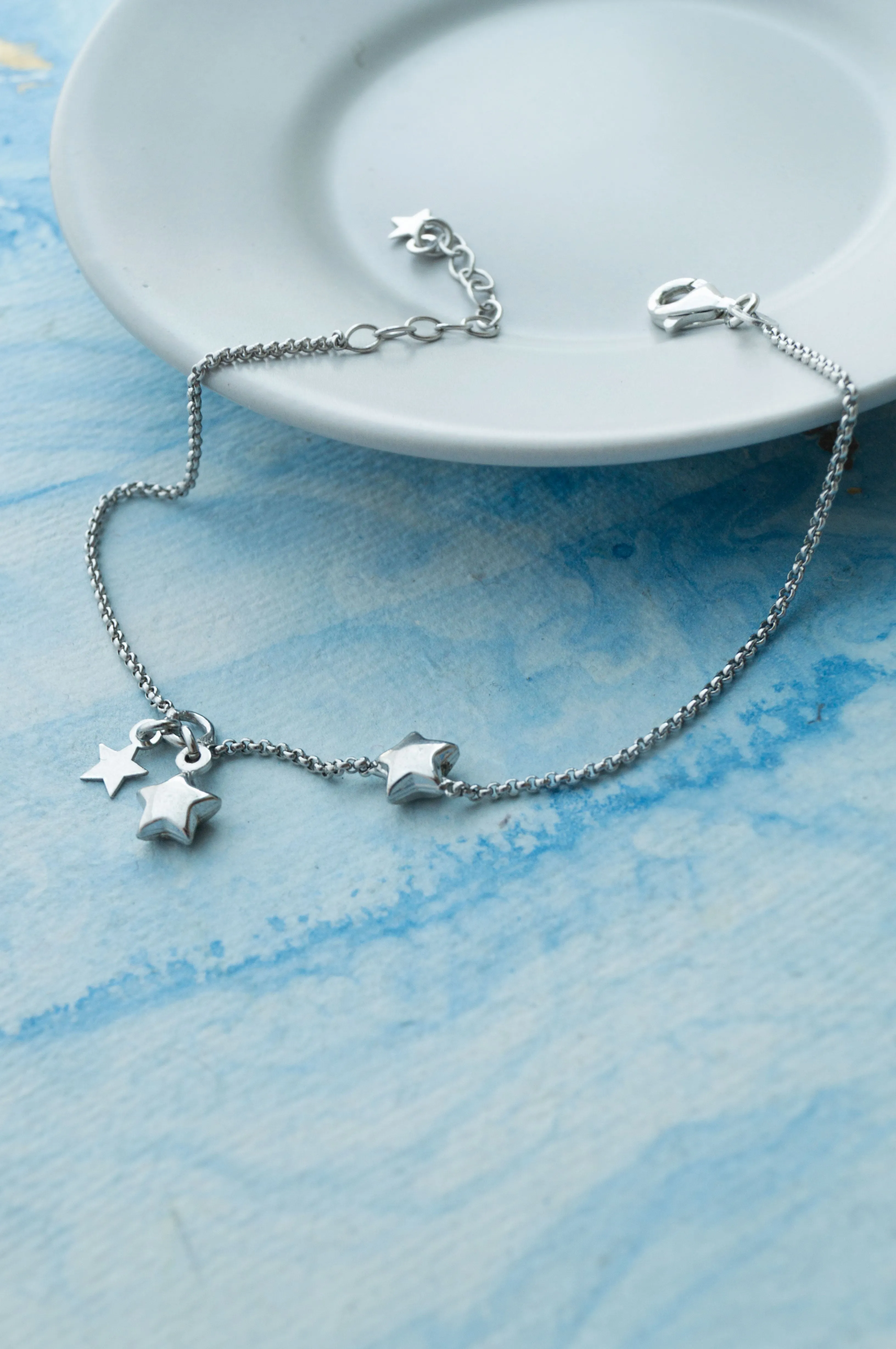 Playing With Stars Sterling Silver Chain Bracelet