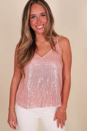 RESTOCK: Let The Sparks Fly Sequin Tank-Blush