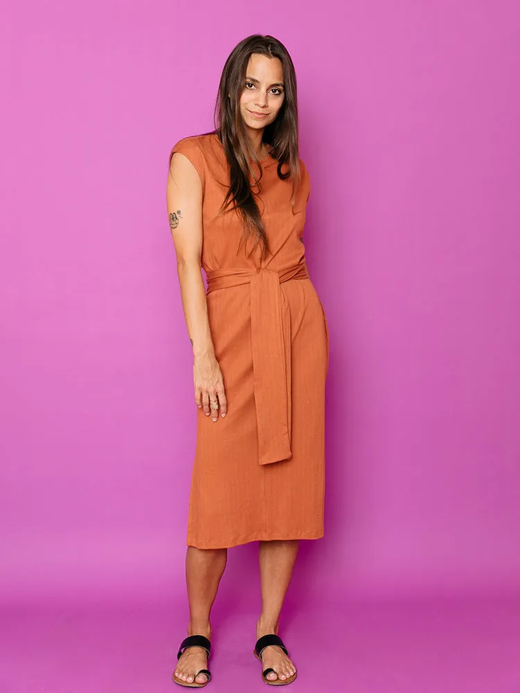 Sasha Shift Dress - Sandstone Rib Knit