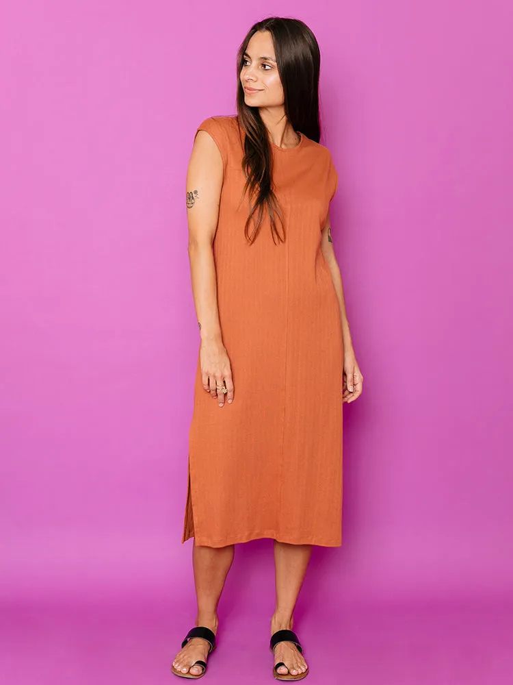 Sasha Shift Dress - Sandstone Rib Knit