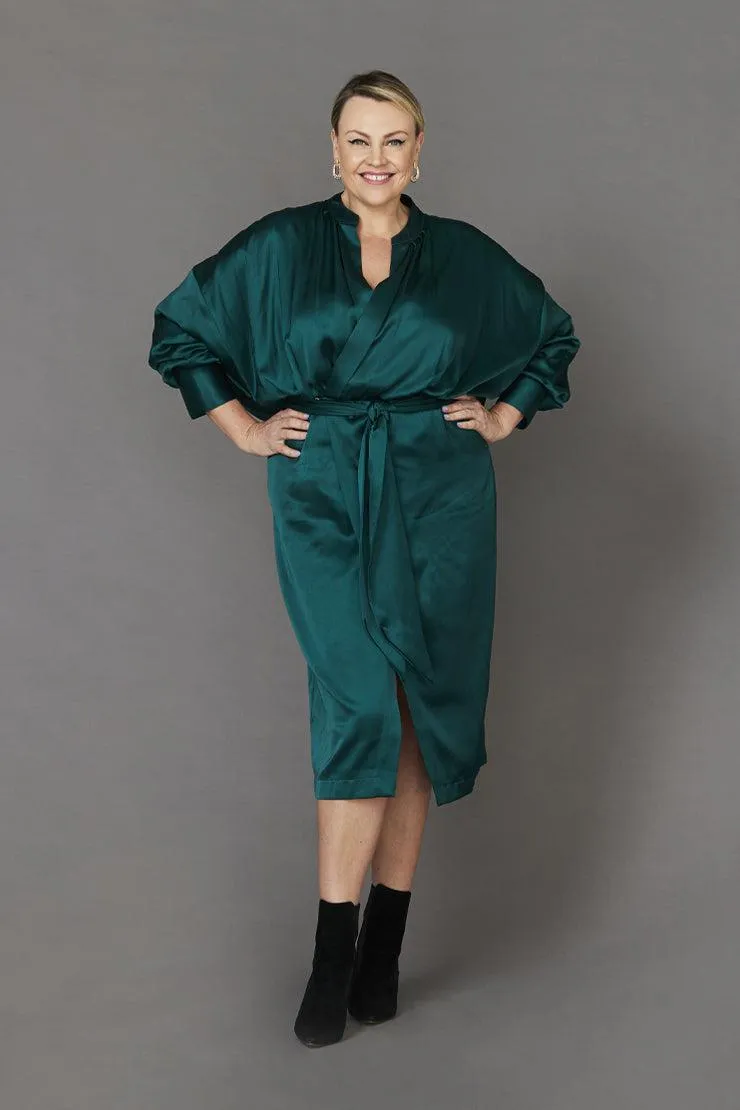 Seline Kimono Dress Emerald