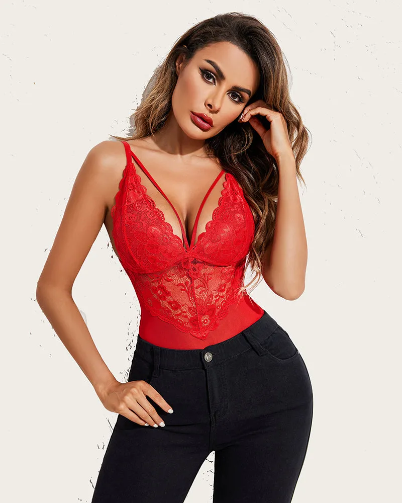 Snap Crotch Lace Teddy One Piece