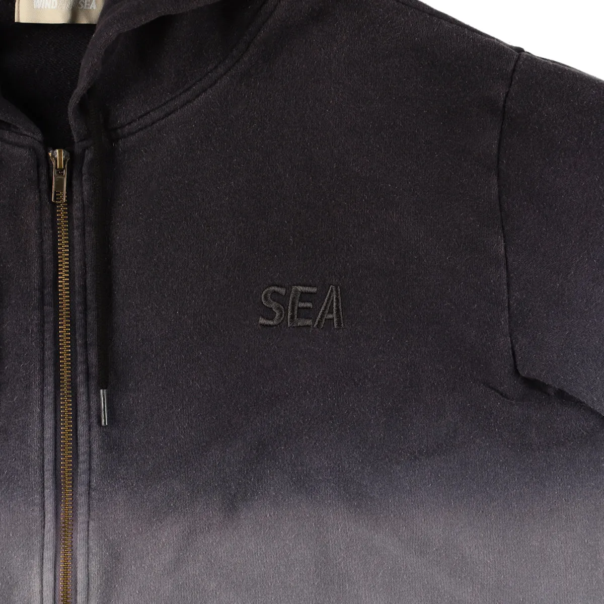 Step_Dye Zip-up Sweat shirt / BLACK