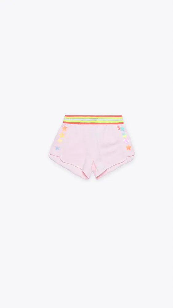 Sweatshorts with Multicolored Elastic Waist & Stars