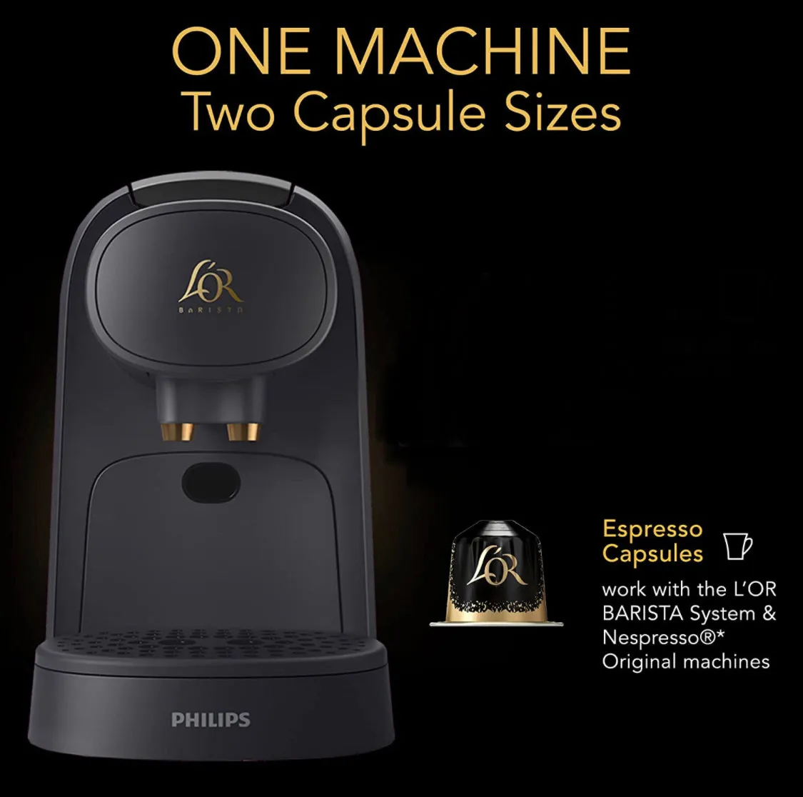 The LOR Barista System Coffee and Espresso Machine Combo by Philips, Black ( 100 Ct. Case of Borbone Caffè)