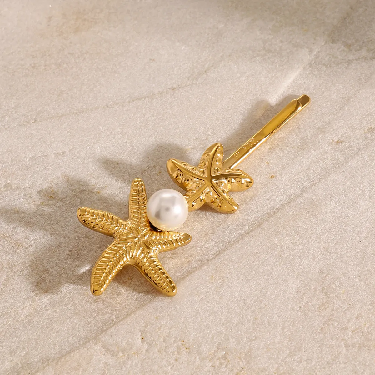 Twin Starfish Freshwater Pearl French Pin