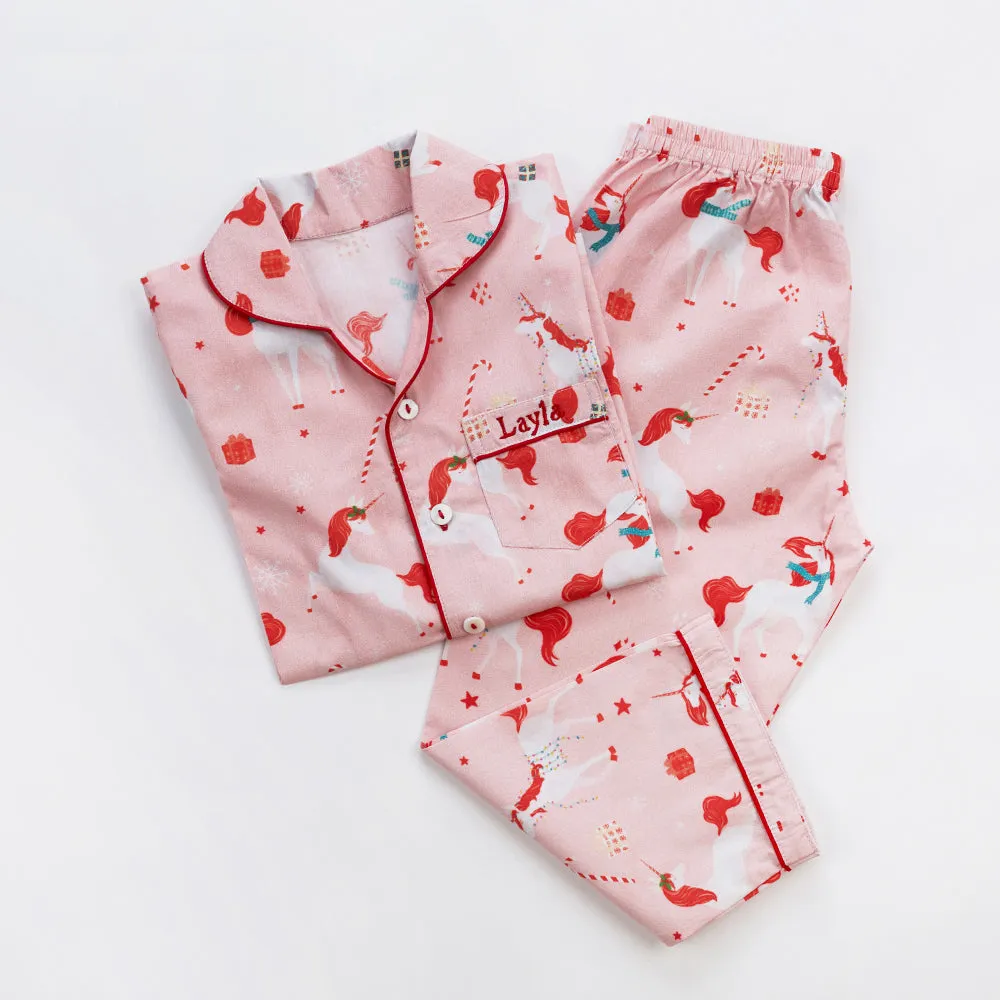 Women Christmas Unicorn Pajama Set