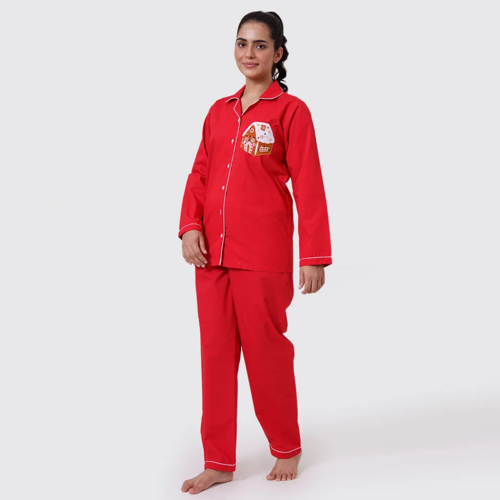 Women Gingerbread House Pajama Set