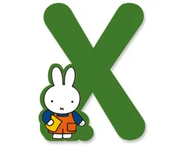 X (Green) - A to Z Miffy wooden letter