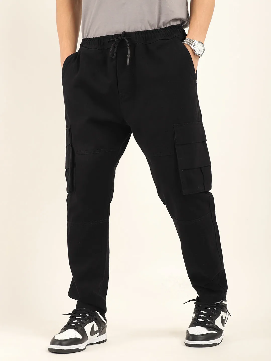 Zuko Full Length Black Plus Size Cargo