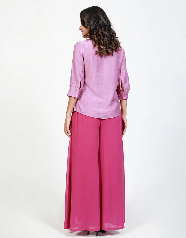 ¾ Sleeves Top with Box Pleated